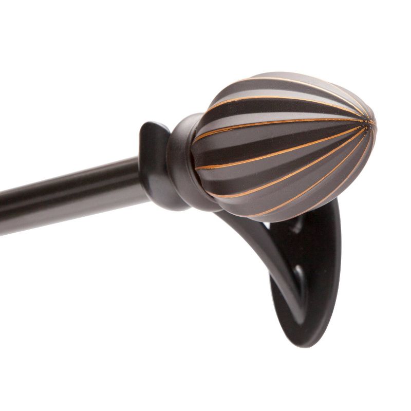 36"-66" Fast Fit Easy Install Bailey Adjustable Curtain Rod Oil Rubbed Bronze - Kenney