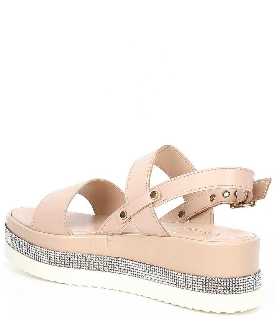 Carvela Krash Rhinestone Embellished Leather Platform Sandals