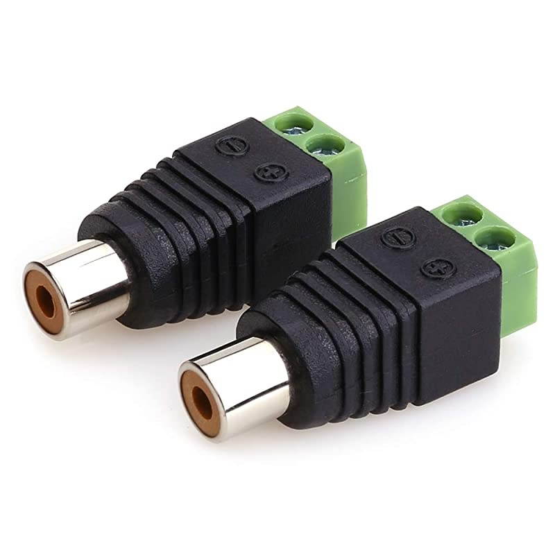 RCA Cable Audio Adapter Phono RCA Male Plug to AV Screw Terminal AudioVideo Speaker Wire connectors Solderless AdapterSolder Free RCA Female4pack