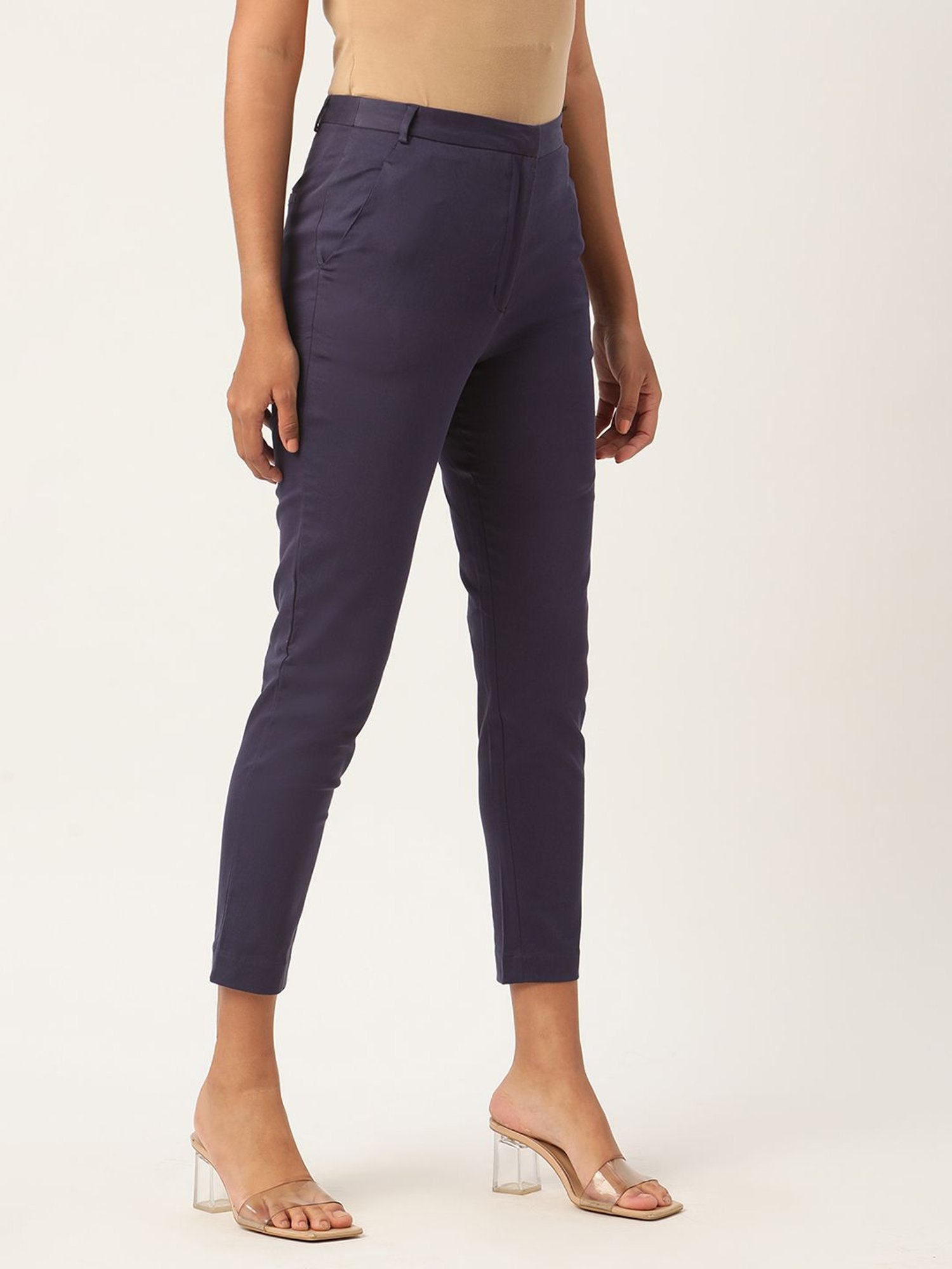 Rooted Blue Mid Rise Trousers