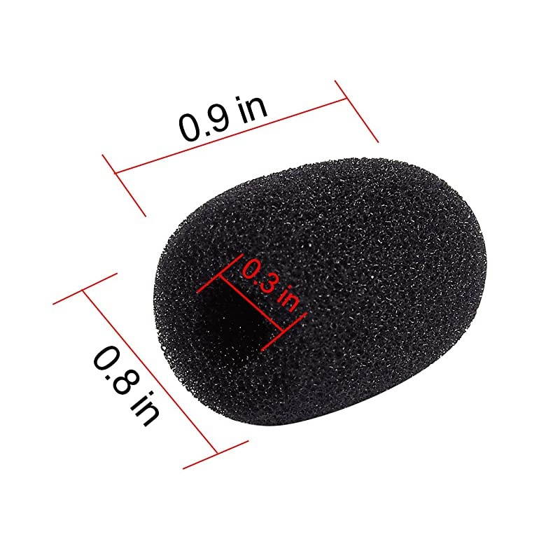 Microphone Windscreens 24Pack Microphone Foam Cover for Lapel Lavalier and Headset Microphones Black