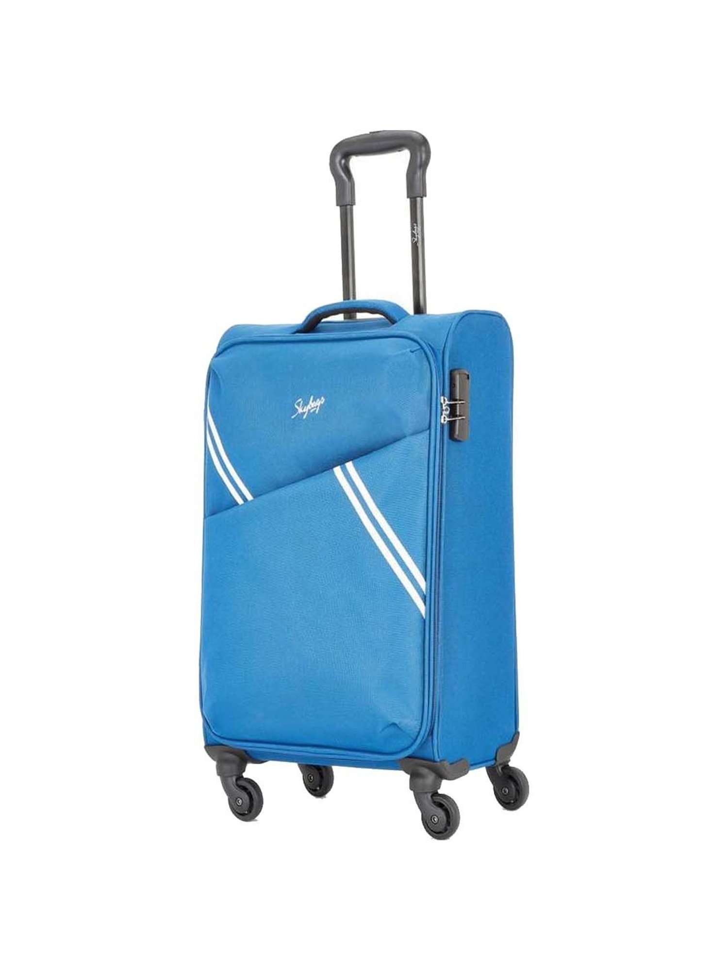 Skybags Trick Blue Striped Soft Medium Trolley Bag - 43 cm