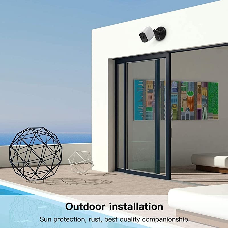 Upgraded Version?  Indoor/Outdoor Security Wall Mount for All Arlo Camera, Arlo Ultra, Arlo Essential, Wyze Cam Pan, eufyCam 2 - More Stable and Flexible Arlo Accessories(3-Pack,Black)