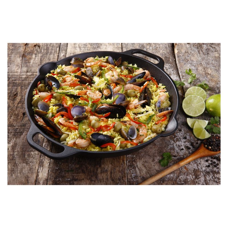 Victoria Cast Iron Paella Skillet 13" Black