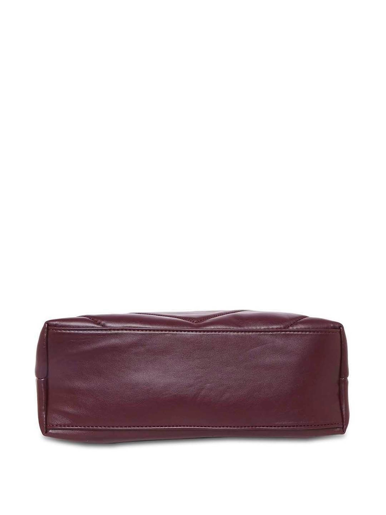 Marina Galanti Maroon Quilted Medium Tote Handbag