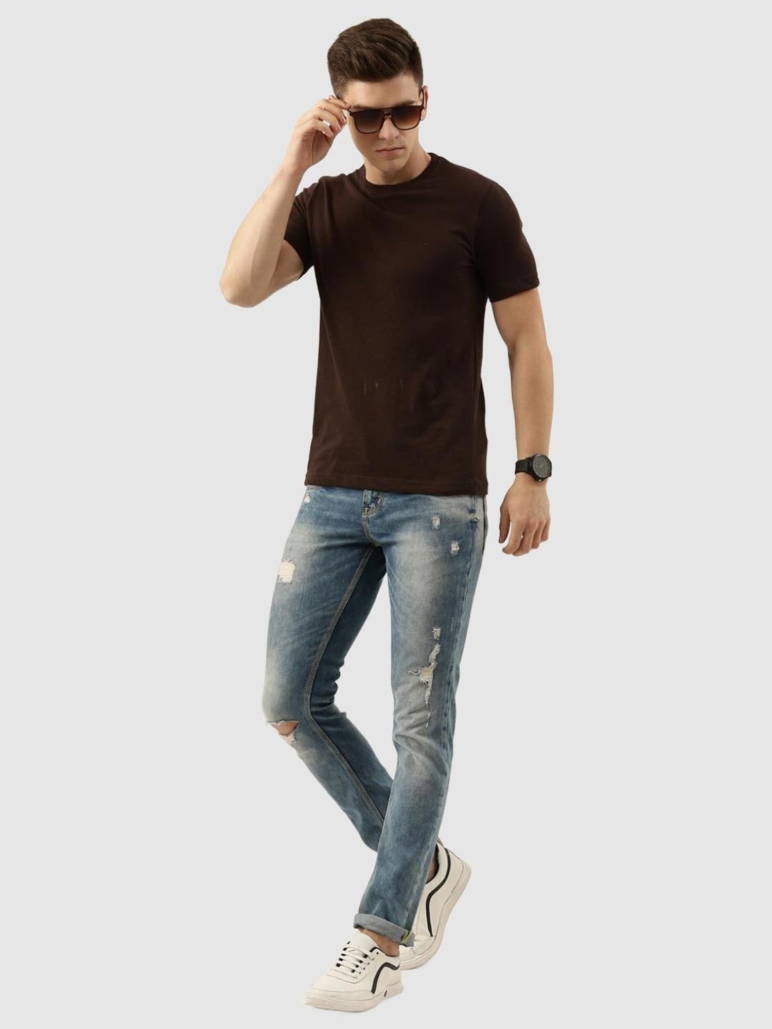 Bene Kleed Brown Regular Fit T-Shirt