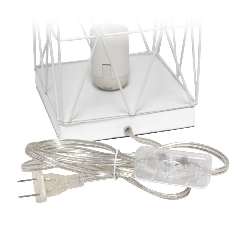 Metal Geometric Square Table Lamp White - Simple Designs