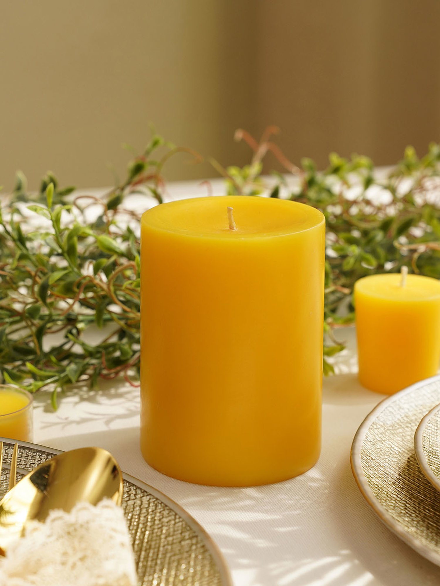 Pure Home and Living Yellow Magnolia Jasmine Pillar Candle