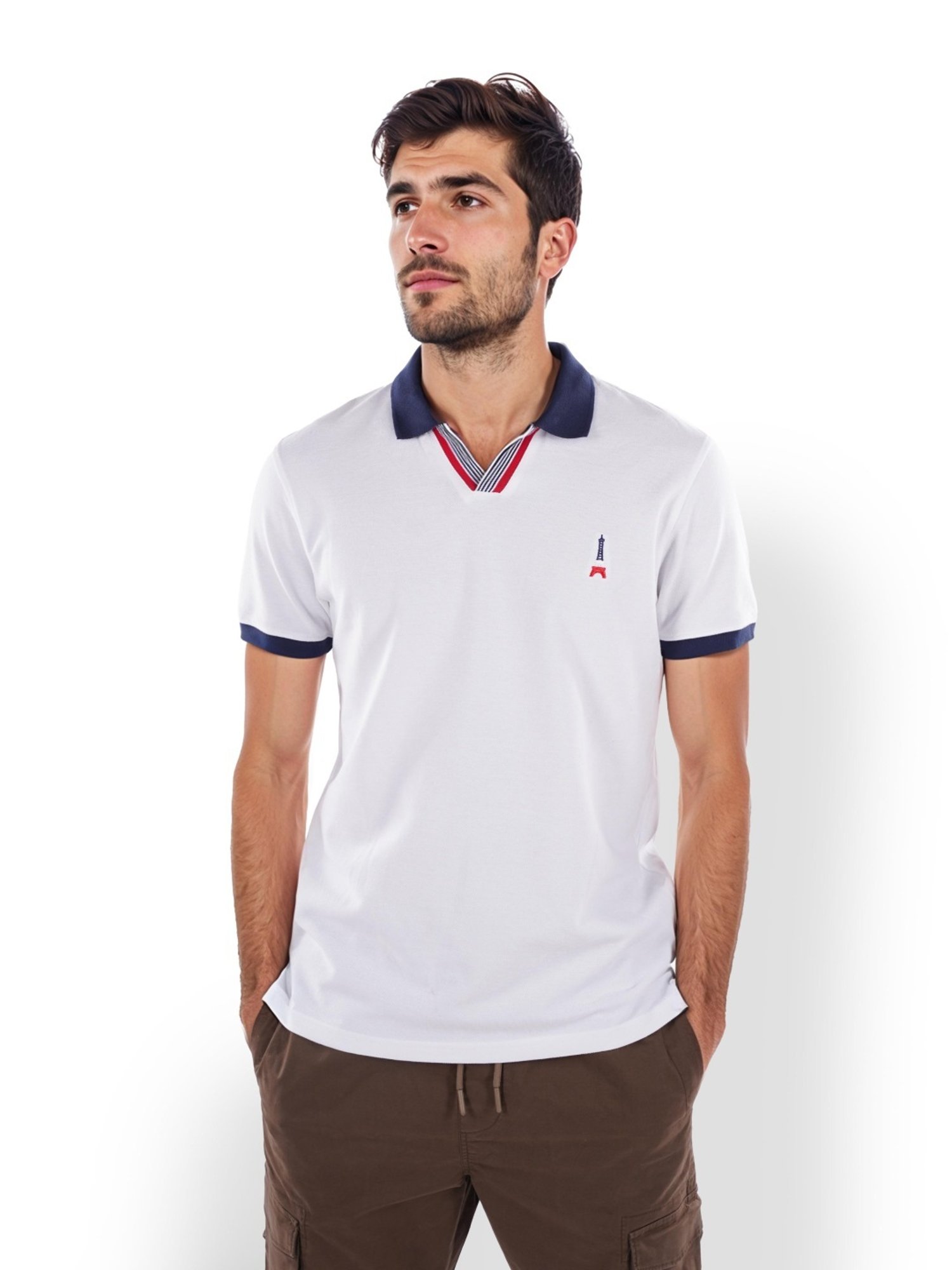 Celio* White Regular Fit Polo T-Shirt
