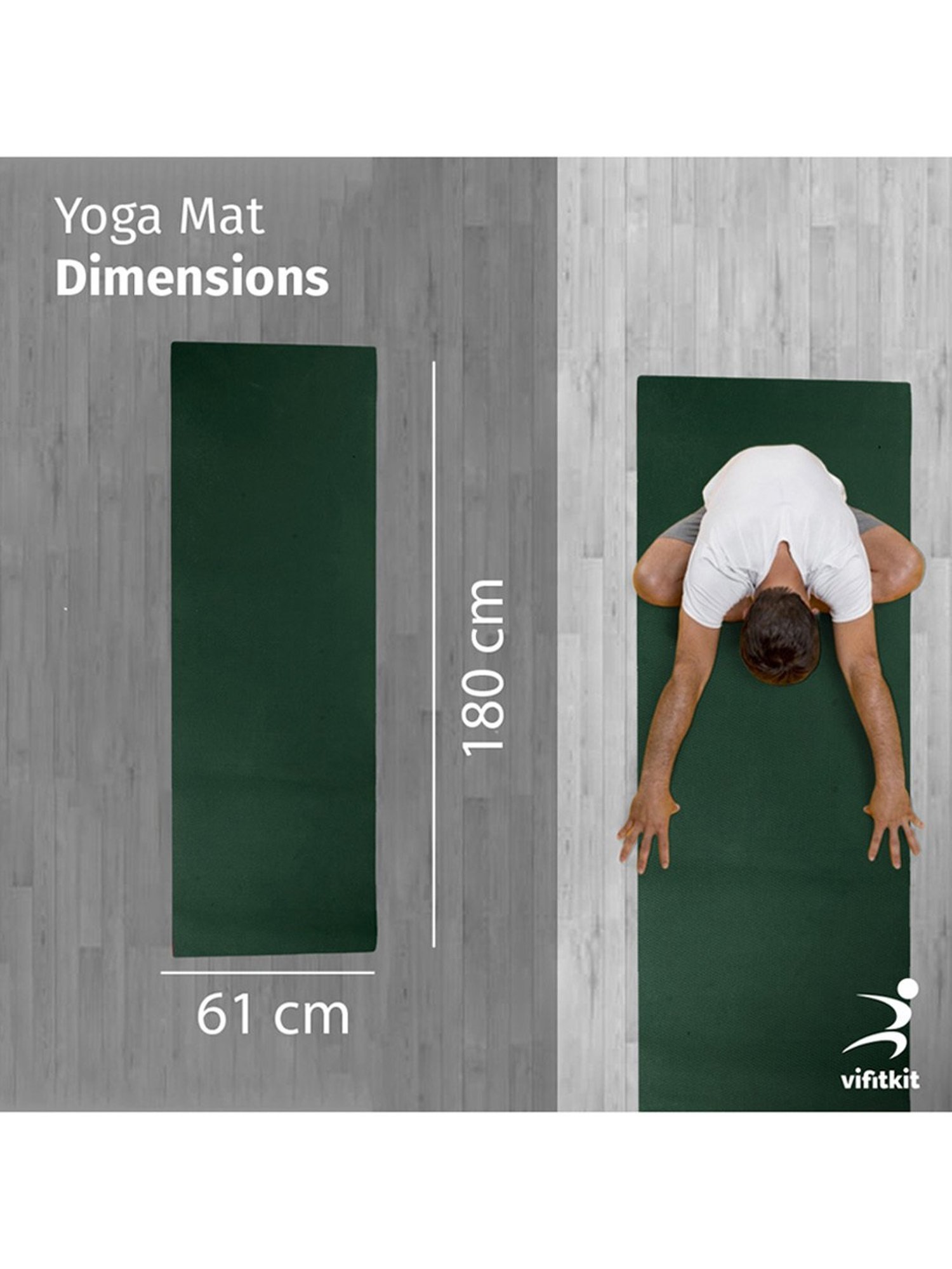 Vifitkit Anti-Skid Yoga Mat (Bottle Green) Size - 4mm