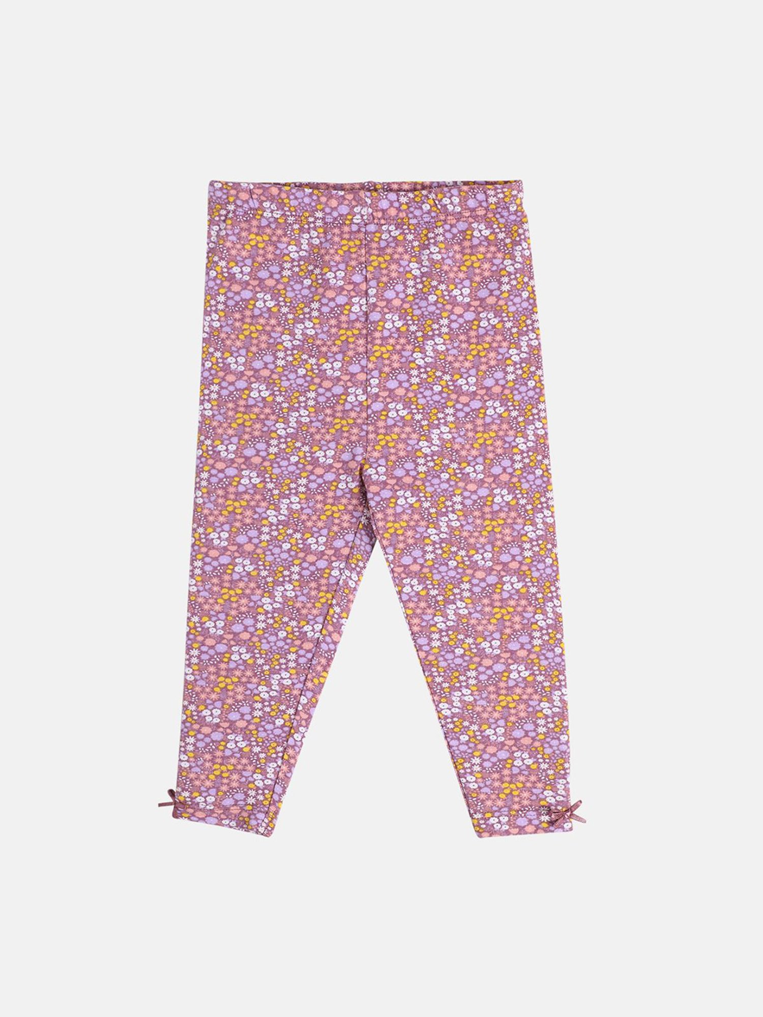 MINIKLUB Girls Purple & Pink Printed Leggings (Pack Of 2)