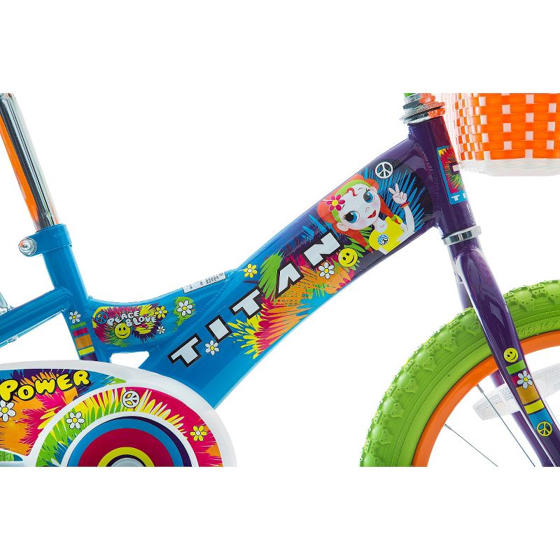 Titan Flower Power Princess 16" Kids' Bike - Blue/Green