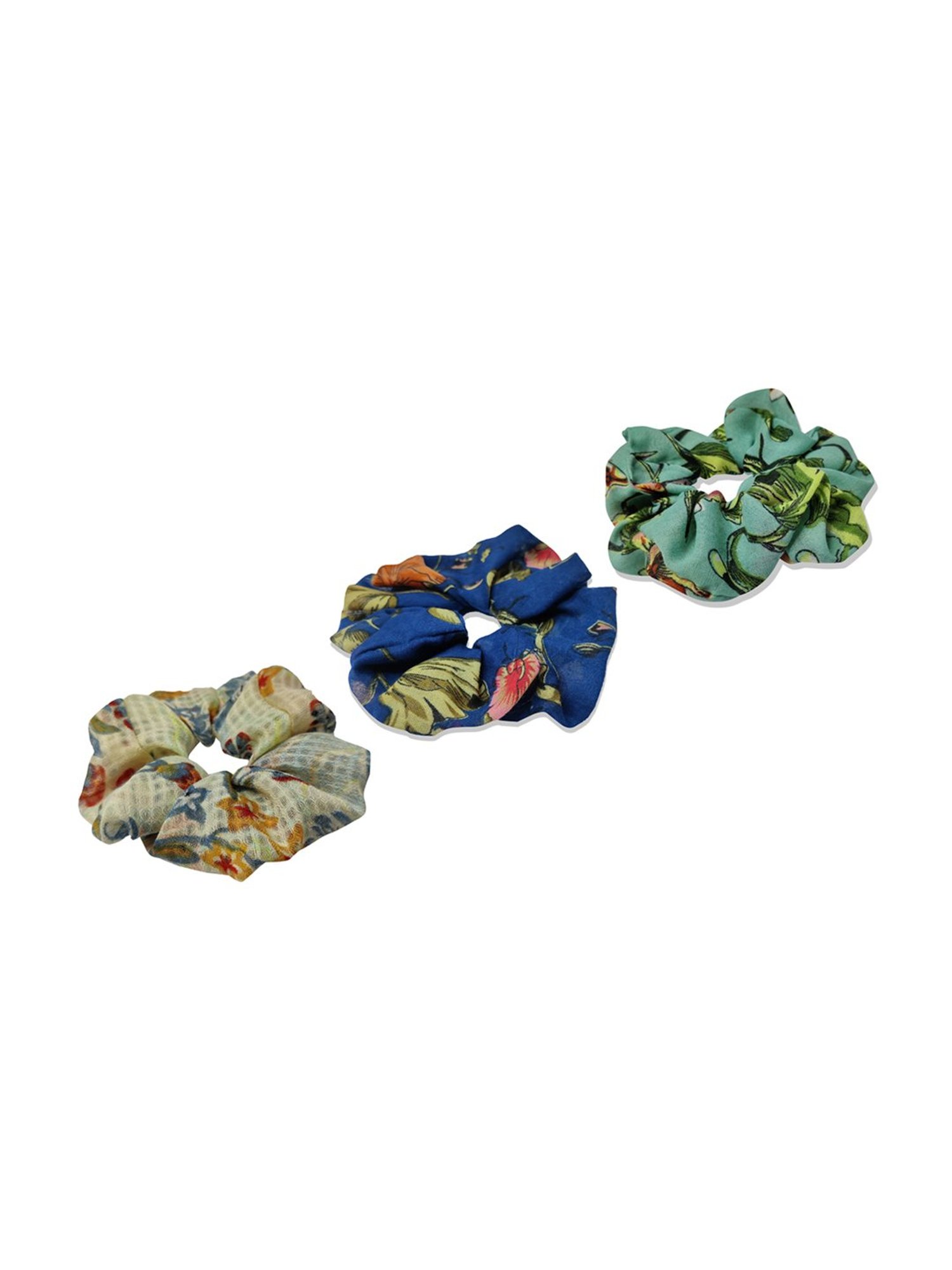 Aditi Wasan Multicolor Printed Scrunchies - Set of 3
