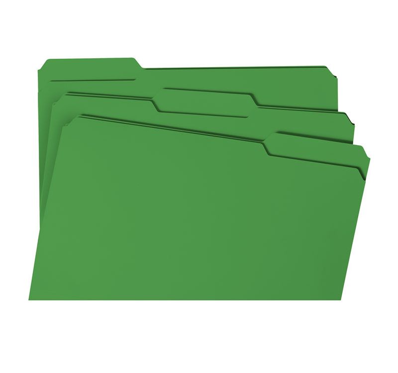 Smead File Folders 1/3 Cut Top Tab Legal Green 100/Box 17143
