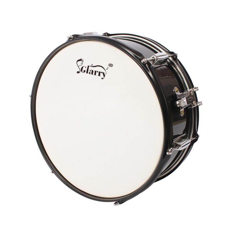 New Glarry Durable Metal & Poplar Wood Marching Snare Drum 14" x 5.5" Black