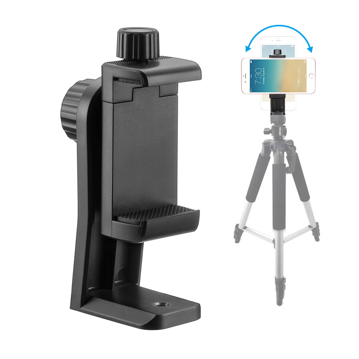 Universal Cell Phone Tripod Adapter Holder Smartphone Mount For iPhone X Samsung More Phones Selfie Monopod Adjustable Clamp