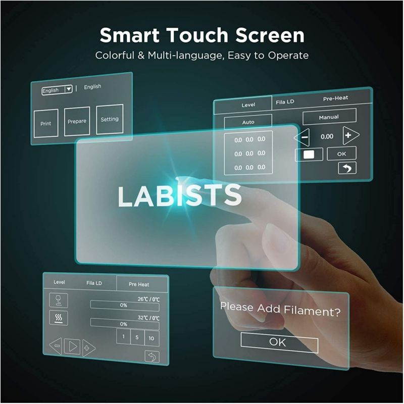 3D Printer, Auto Leveling 3D Printer DIY Kit for Adults with Resume Printing Function, Touch Screen, Filament Detection