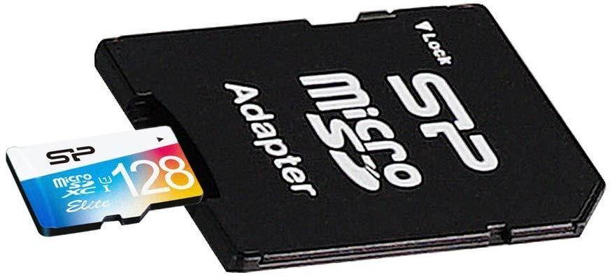 Silicon Power 128GB Elite MicroSDXC UHS-1 Class 10, Read up to 75MB/s, Flash Memory Card with SD Adapter (SP128GBSTXBU1V20SP)