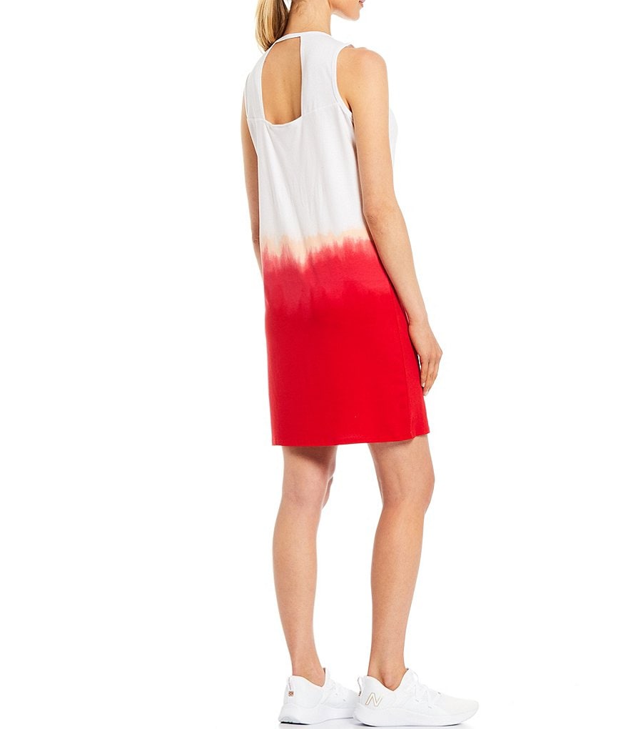 DKNY Luxe Knit Jersey Drape Neck Blouson Midi Dress