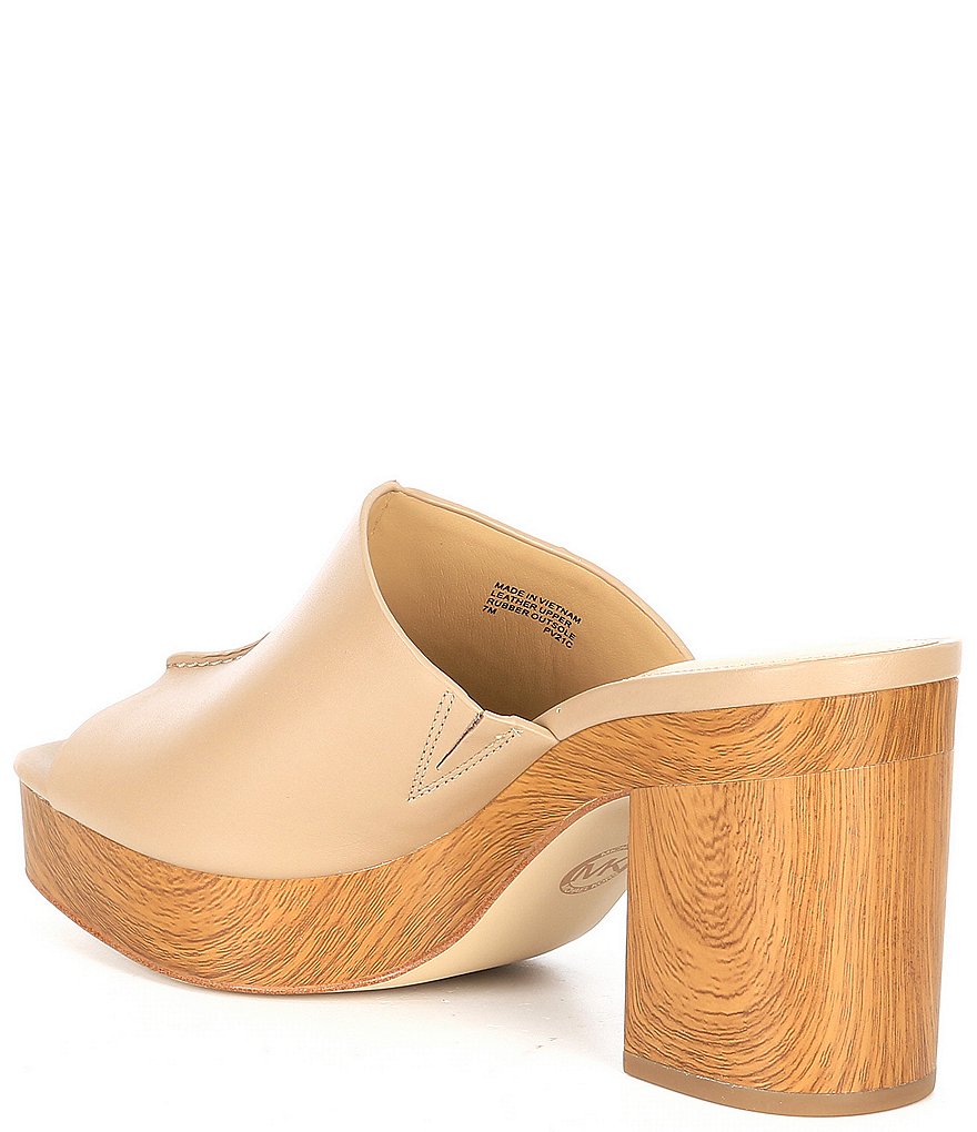 MICHAEL Michael Kors Aldrich Leather Block Heel Mules