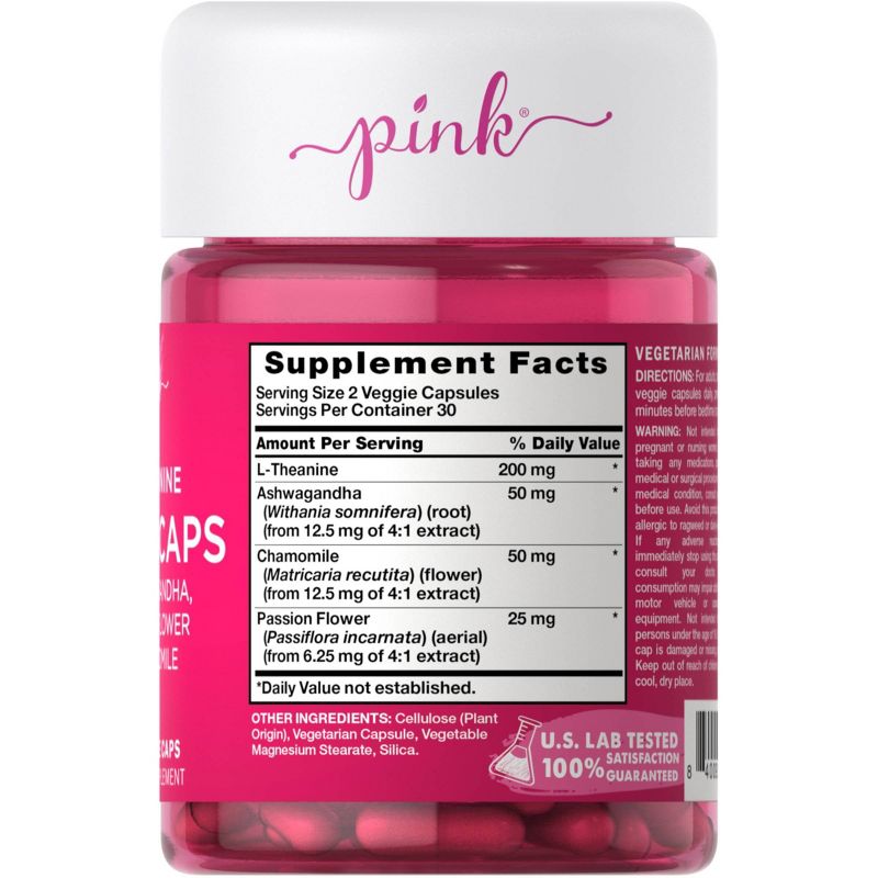Pink L-Theanine Calm Caps Veggie Capsules - 60ct