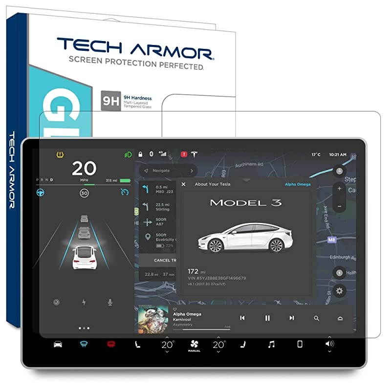 AntiGlare Ballistic Glass Screen Protector for Tesla Model 3 Model Y Control Center 15quot 1Pack