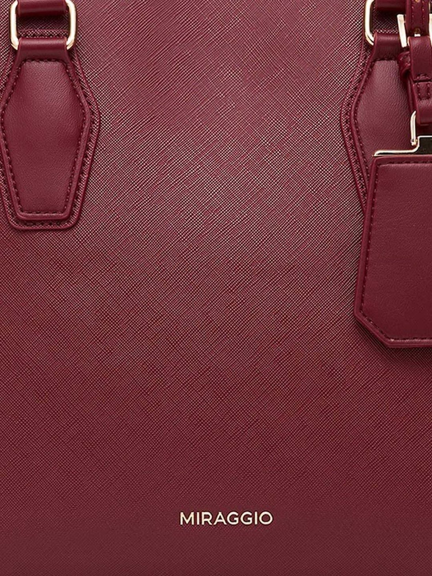 Miraggio Olivia Wine Solid Medium Handbag