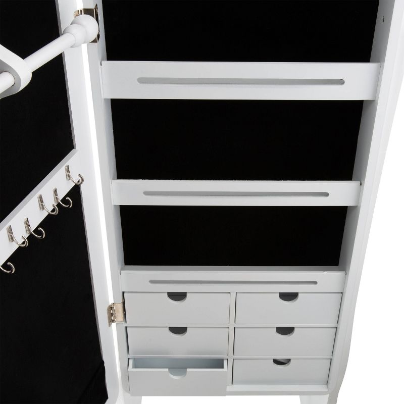 Ruby+Cash Mirrored Jewelry Armoire White