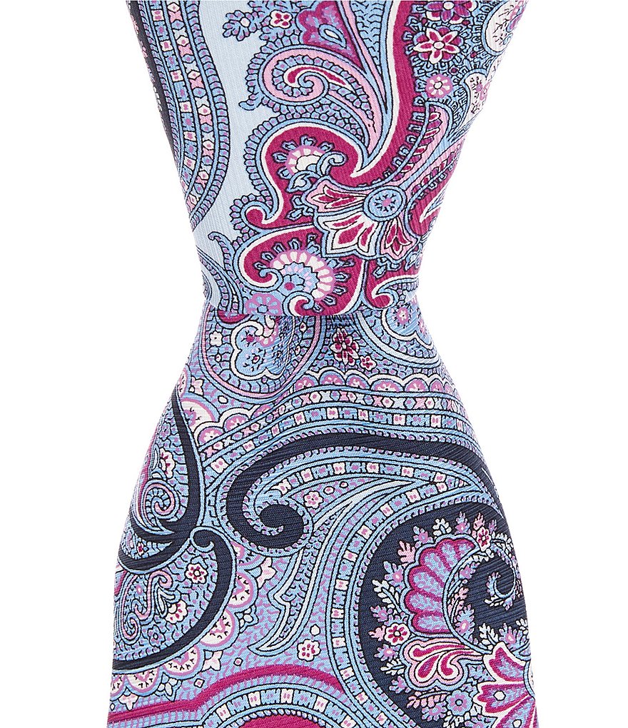 Hart Schaffner Marx All Over Paisley Print Traditional 3 1/4#double; Silk Tie