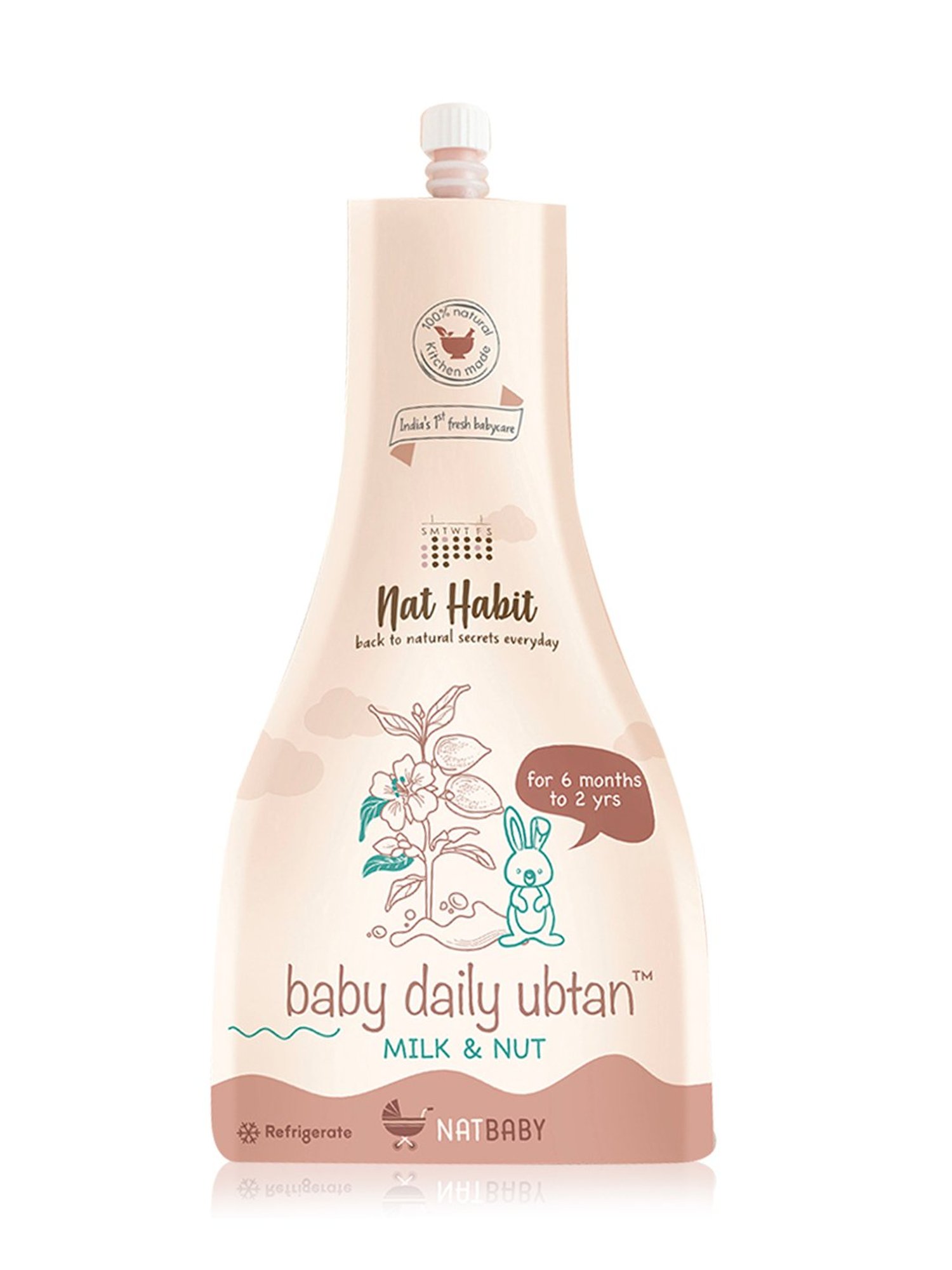 Nat Habit Milk & Nut Baby Daily Ubtan Body Scrub for 6 Months to 2 Years - 80 gm