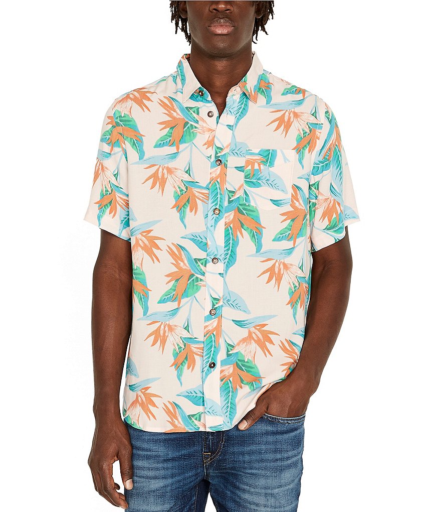 Buffalo David Bitton Saprine Hawaiian Button-Down Short-Sleeve Shirt
