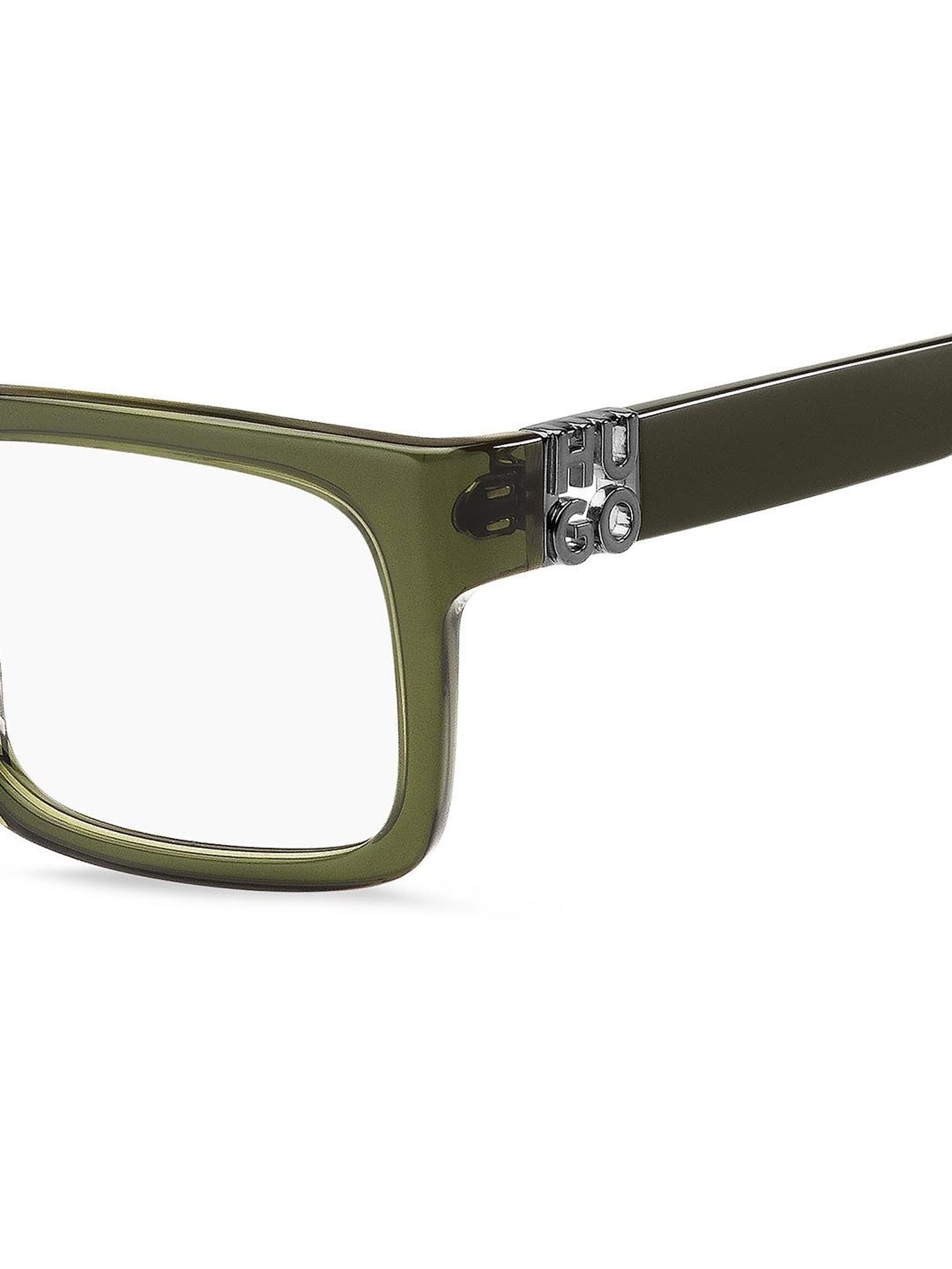 HUGO Green Rectangular Eye Frames for Men