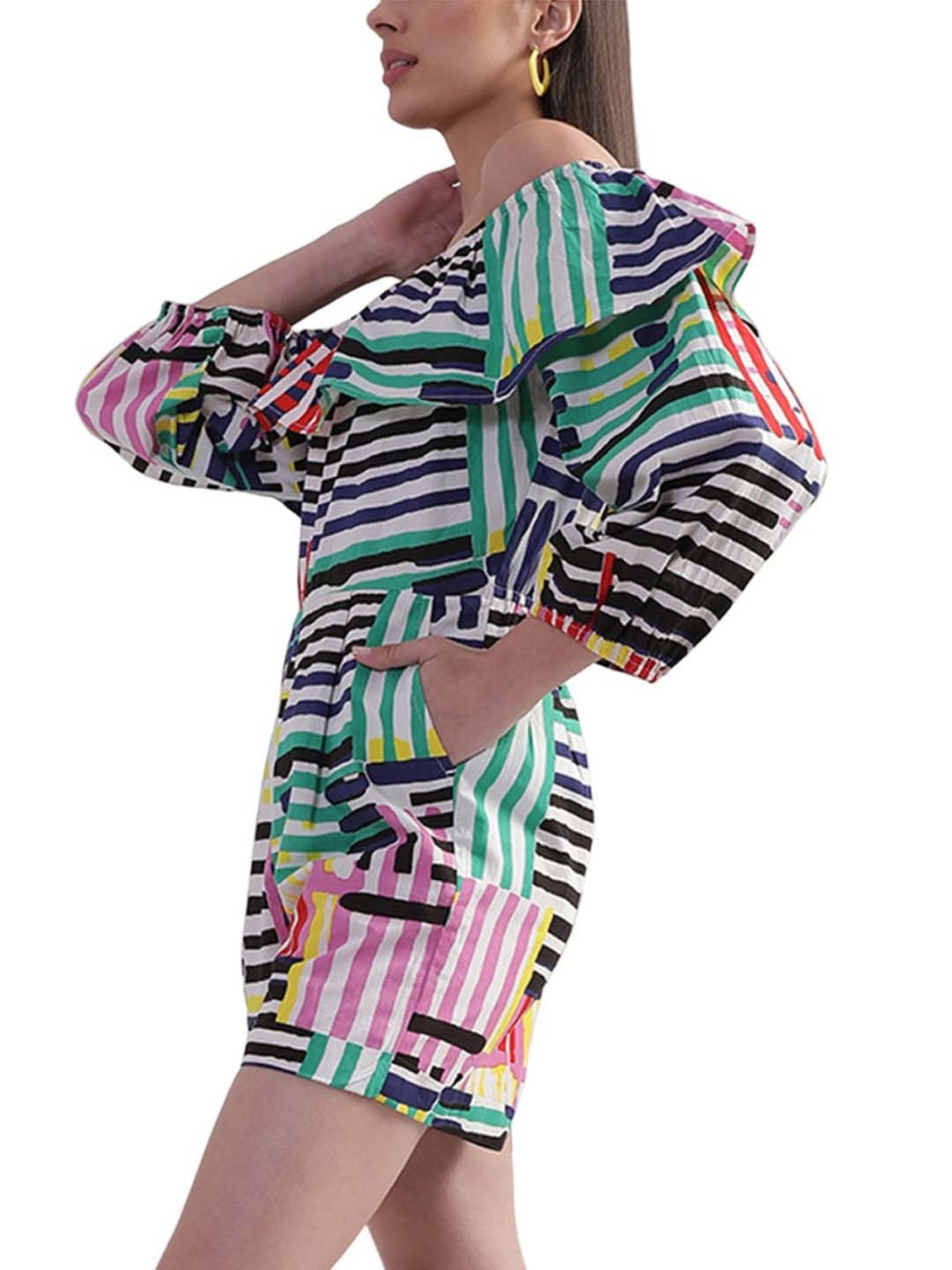 Elle Multicolored Cotton Printed Jumpsuit