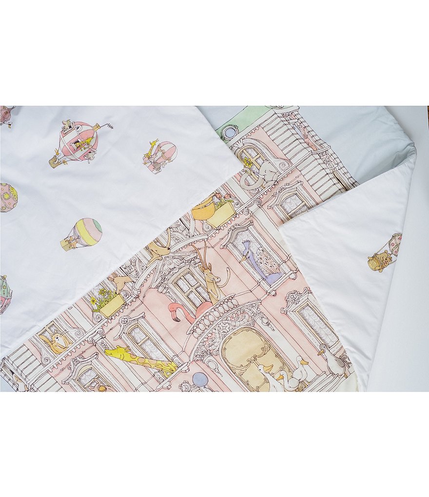 Atelier Choux Paris Baby Monceau Mansion & Hot Air Balloon Reversible Quilt
