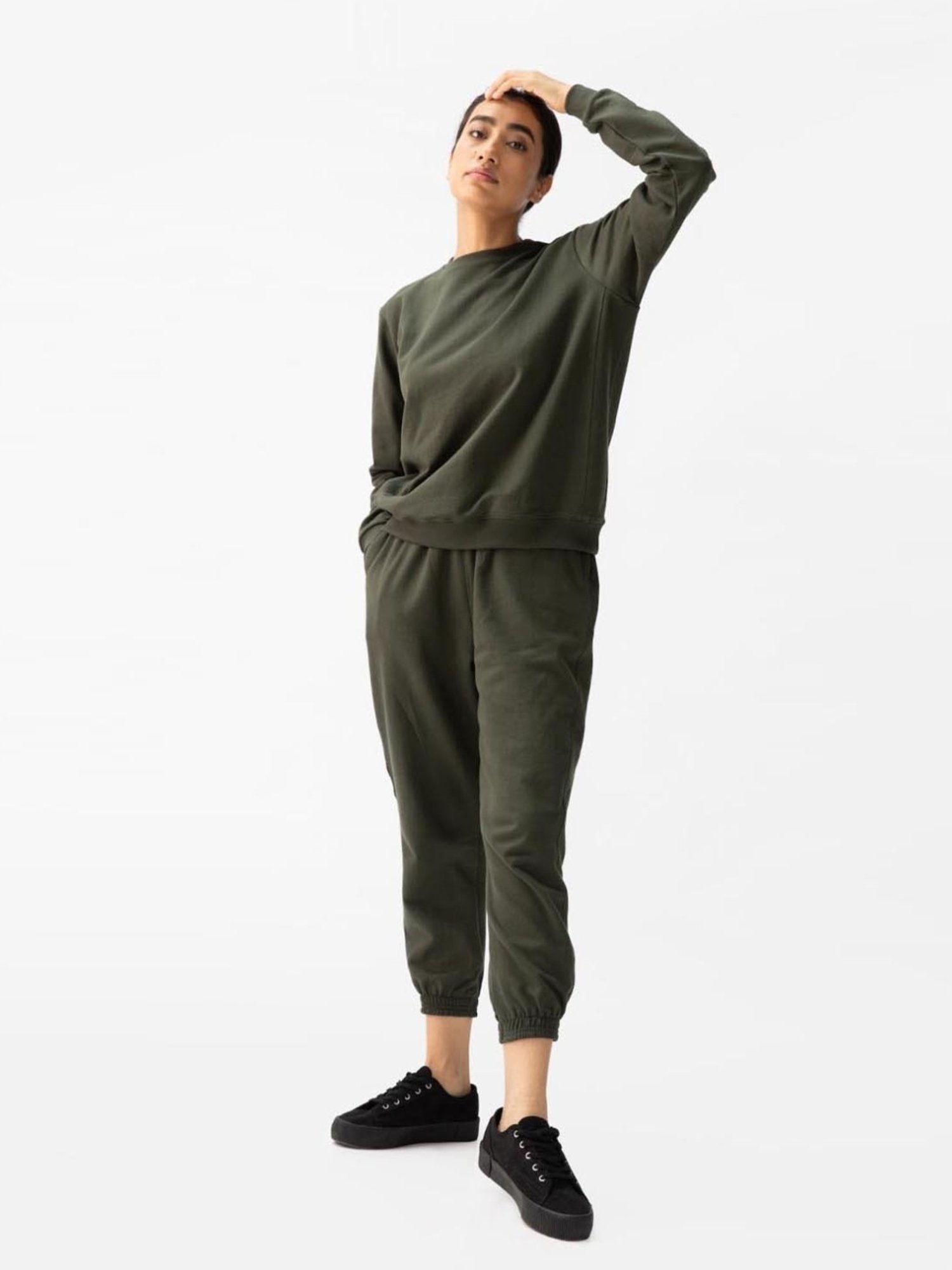Classic Organic Cotton All Season Olive Sweatshirt