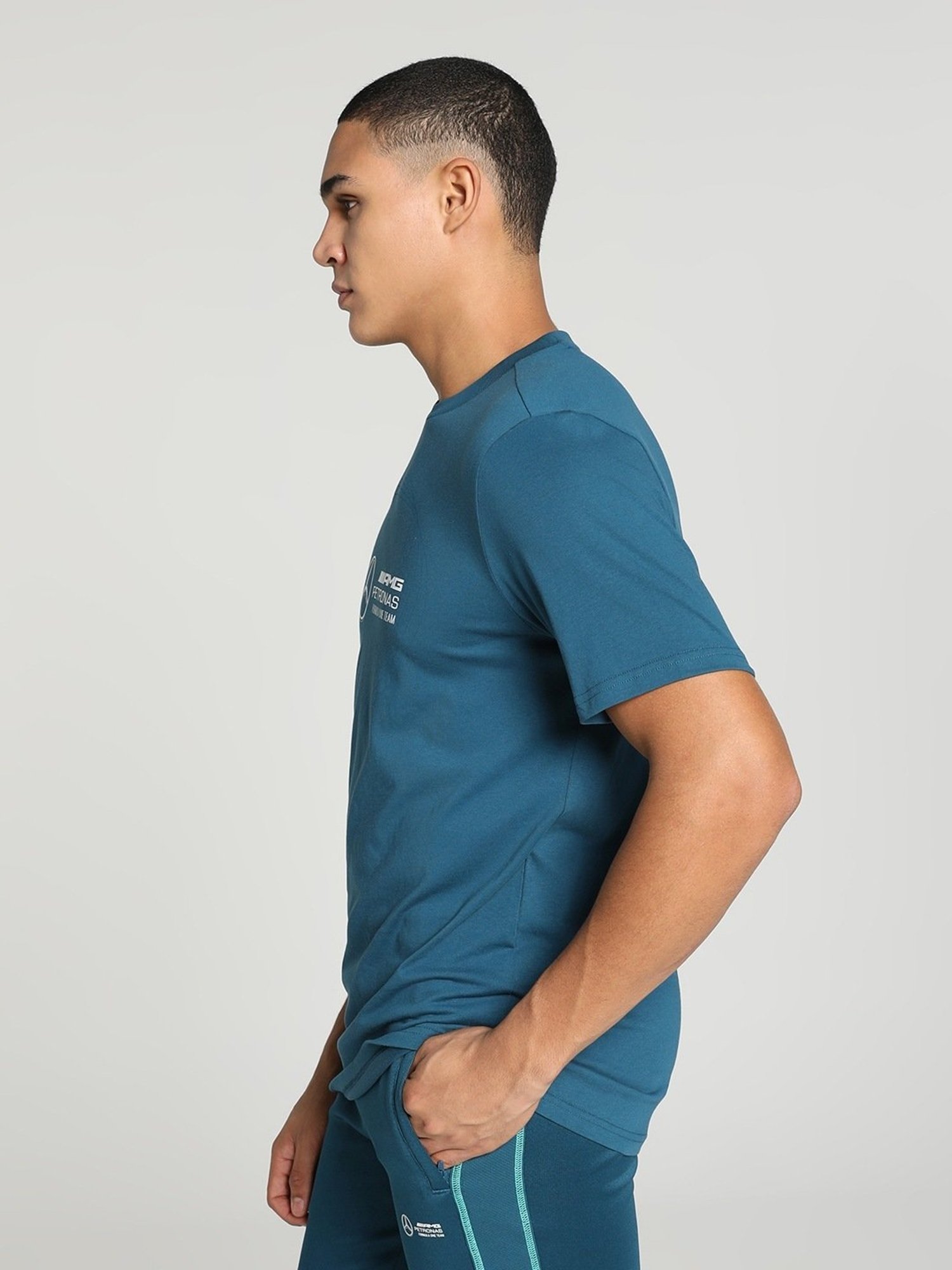 Puma Mercedes-AMG Petronas Motorsport Ocean Tropic Cotton Regular Fit Printed Sports T-Shirt