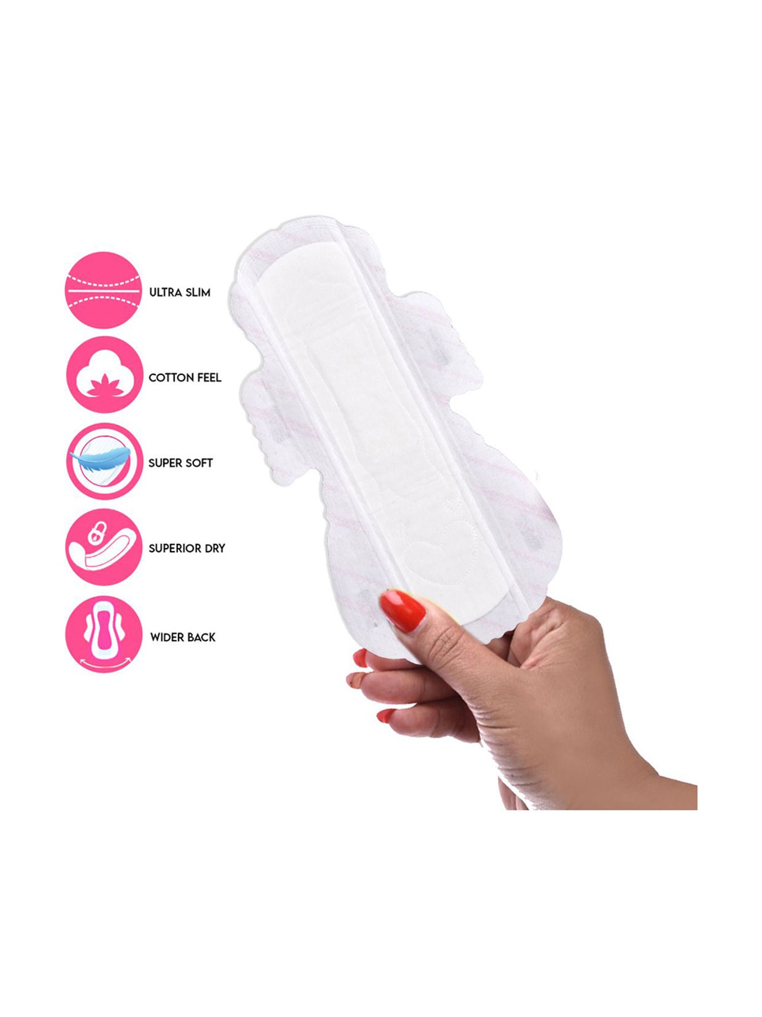 PINQ ThoseDays Box Premium Cotton Ultra Sanitary Pads,Individual Disposable Pouch, 6 each (XXL + XL)