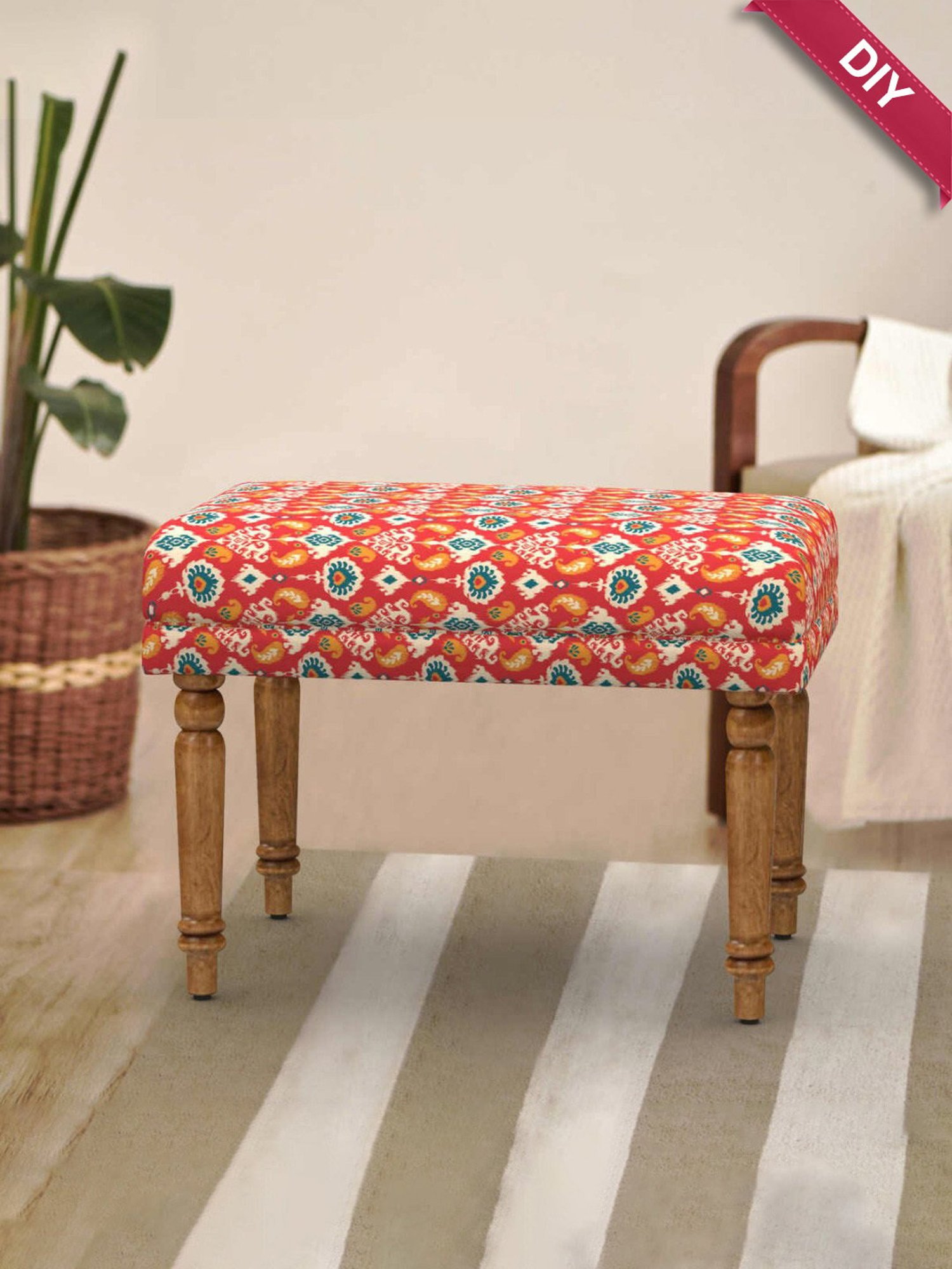 Picardy Vanity Stool Fabric/Antique Pearl - Acme Furniture