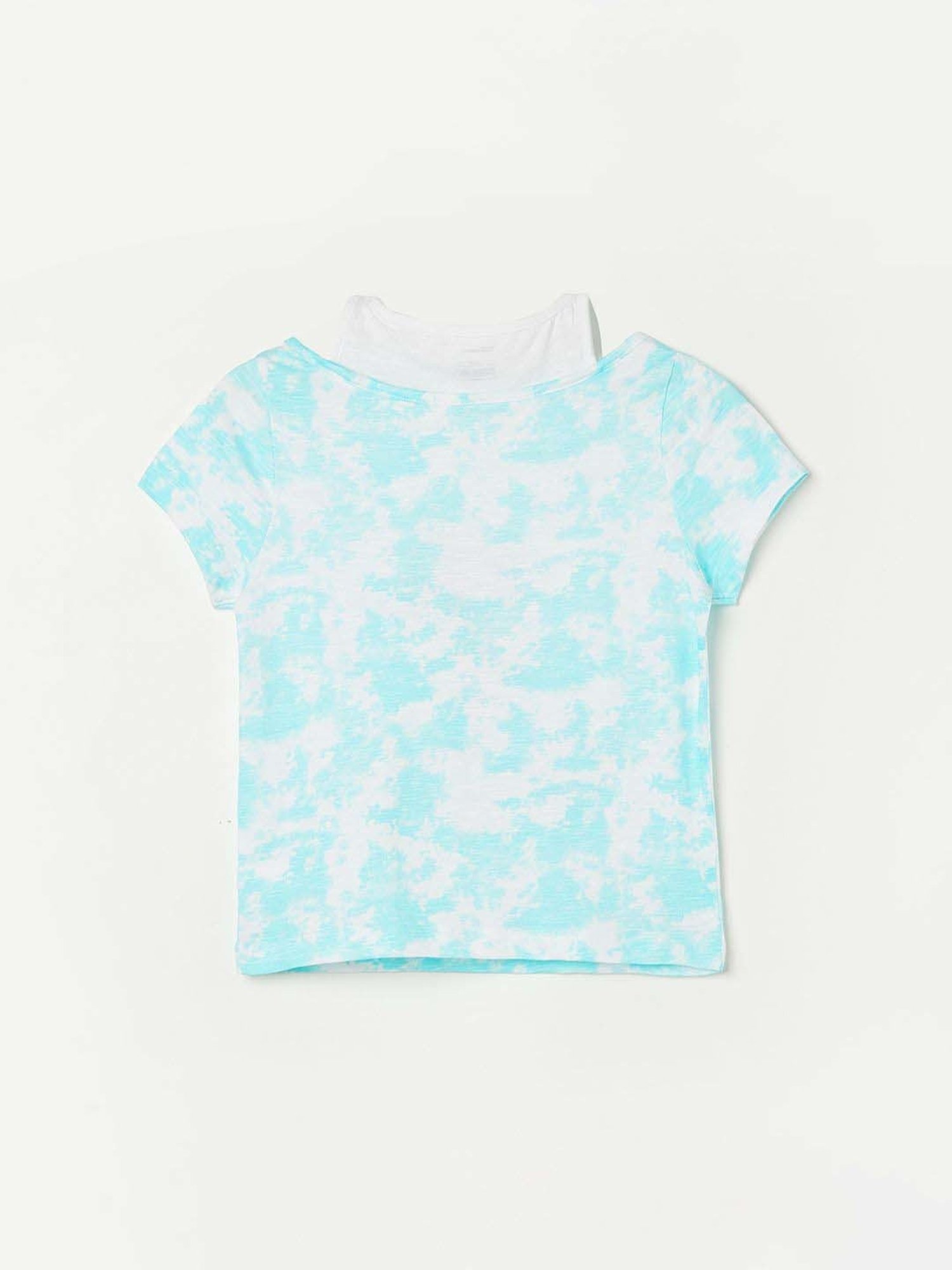 Fame Forever by Lifestyle Kids Aqua Blue Cotton Printed T-Shirt