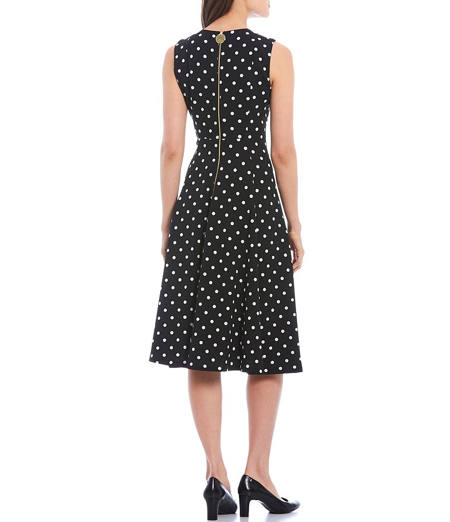 Vince Camuto Halter Bow Neck Sleeveless Midi Dress with Side Seam Pockets