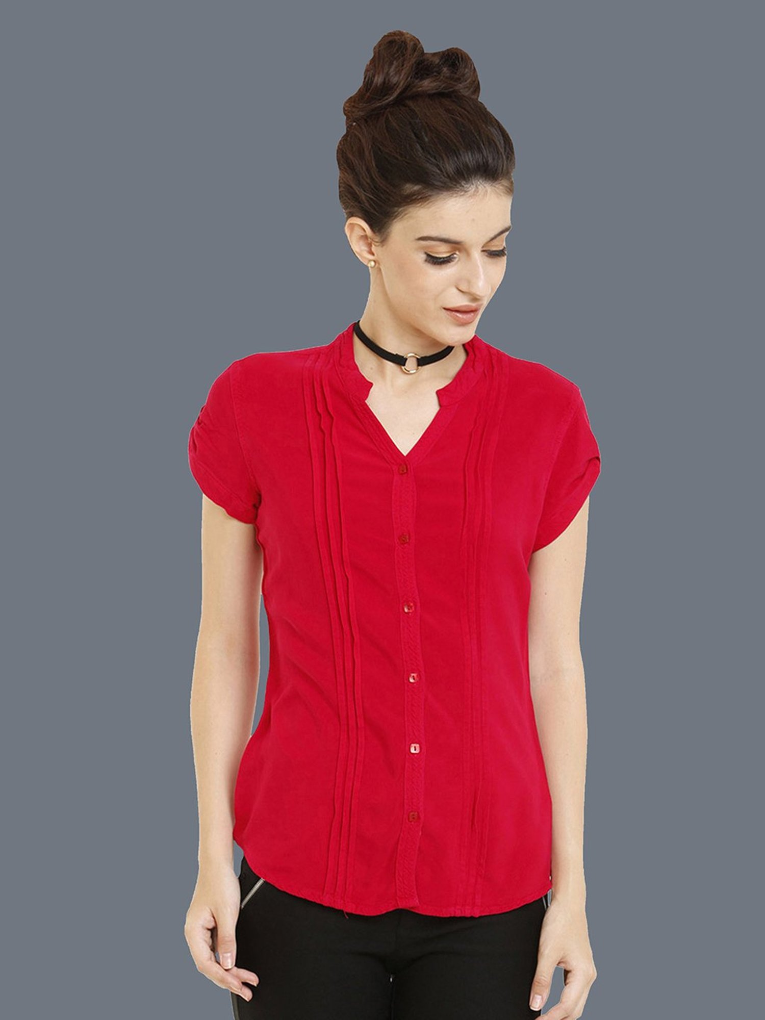 Identiti Red Regular Fit Shirt