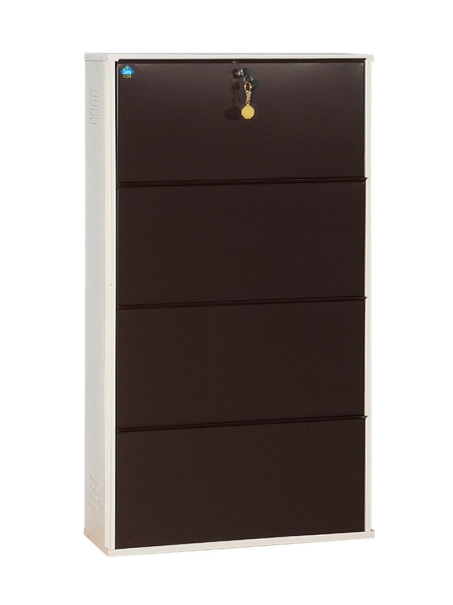 Delite Kom Metal Shoe Rack - 29" 4 Shelf, Ivory Coffee, PowderCoat, Wall Mount, DIY