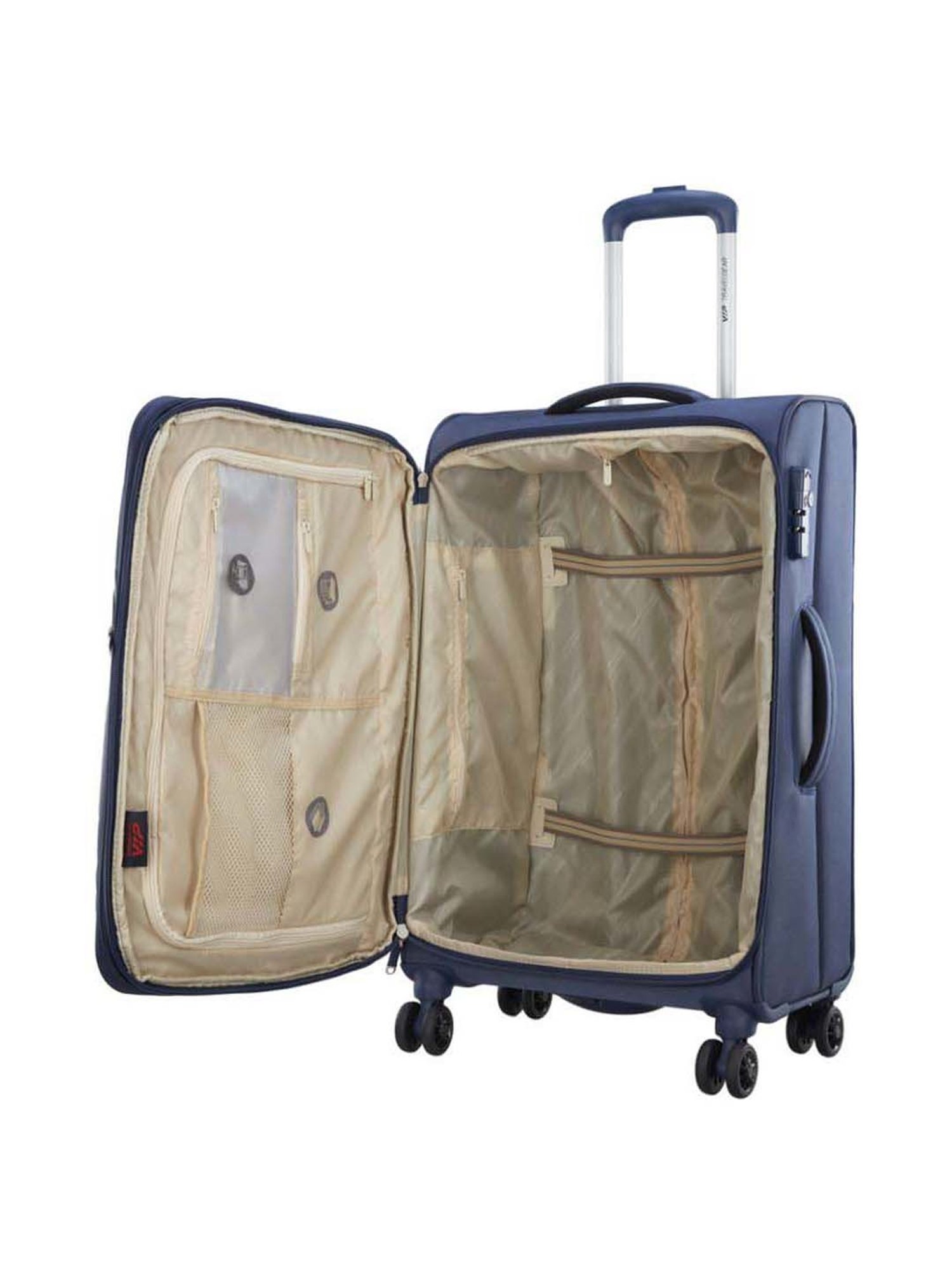 VIP Unicorn Nxt Blue Solid Soft Medium Trolley Bag - 43 cm