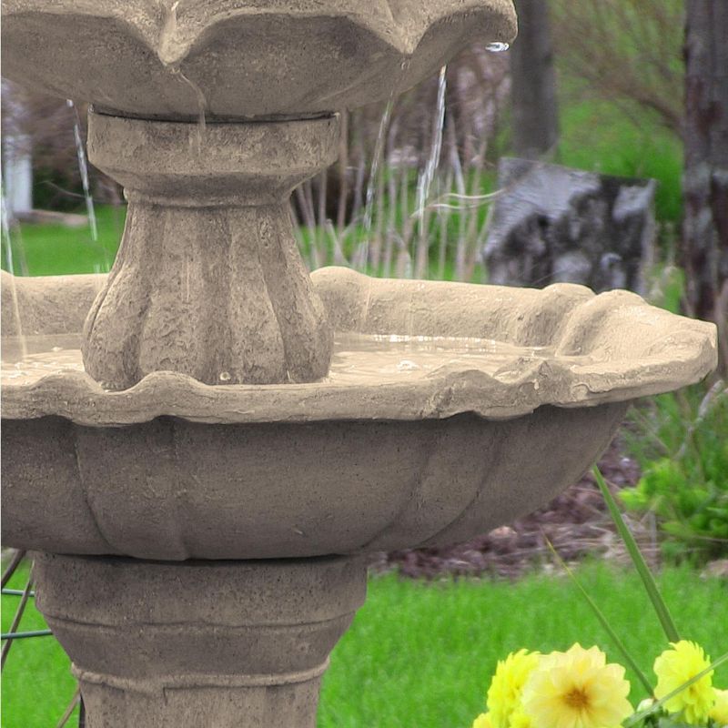 Chatsworth Two Tier Solar On Demand Fountain with Weathered Stone - Smart Solar