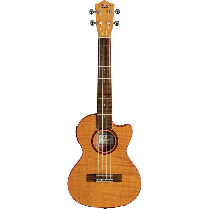 Lanikai Flame Maple Thin Body Tenor Ukulele with Cutaway Natural