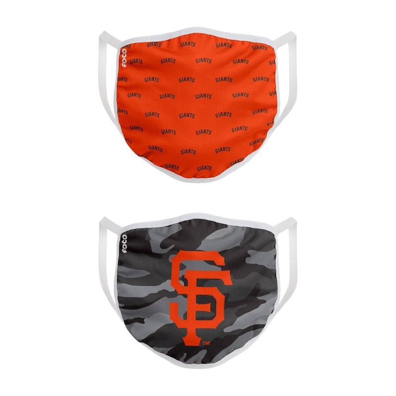MLB San Francisco Giants Youth Clutch Printed Face Covering - 2pk