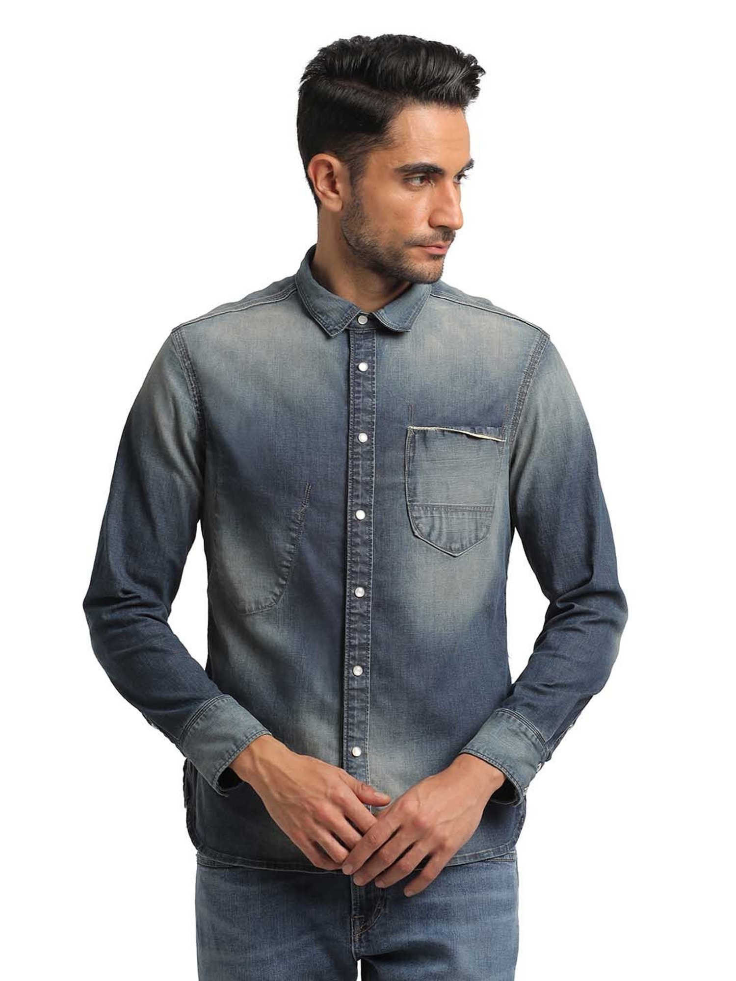 EVERBLUE Blue Regular Fit Shirt