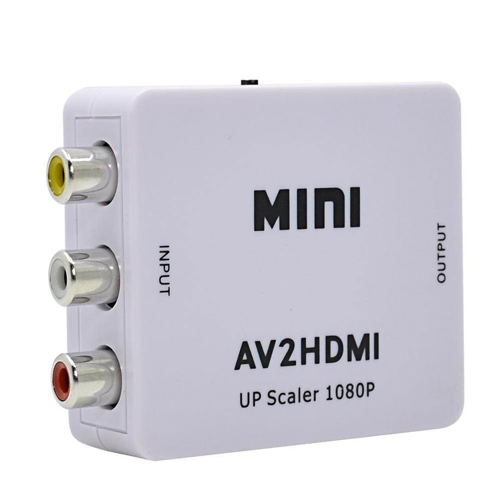 Hot Sale White RCA AV HDMI CVBS to HDMI Adapter HD 720P 1080P AV to HDMI Mini av2hdmi Video Converter