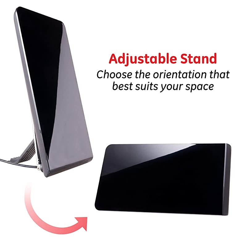 Pro Flat Indoor TV Antenna 30 Mile Antenna Slim Home Decor Digital HDTV Antenna Smart TV 4K 1080P VHF UHF Coaxial Cable Black 33681