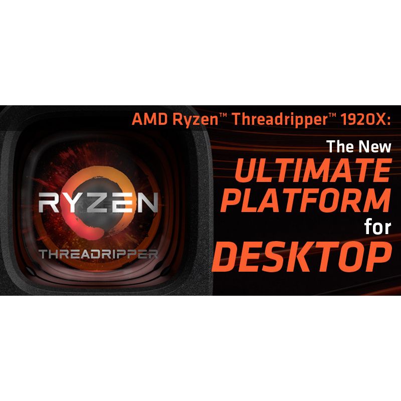 AMD Ryzen Threadripper 1920X Processor  -  12 cores & 24 threads - 38MB cache - AMD SnseMI technology - 4.0 GHz max boost